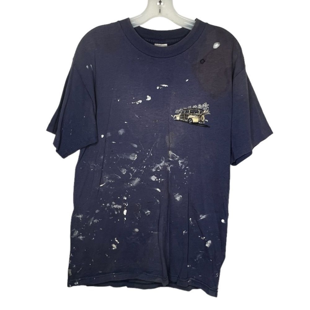 Vintage Murina‎ Newport Beach Destroyed T-Shirt with Paint Spots